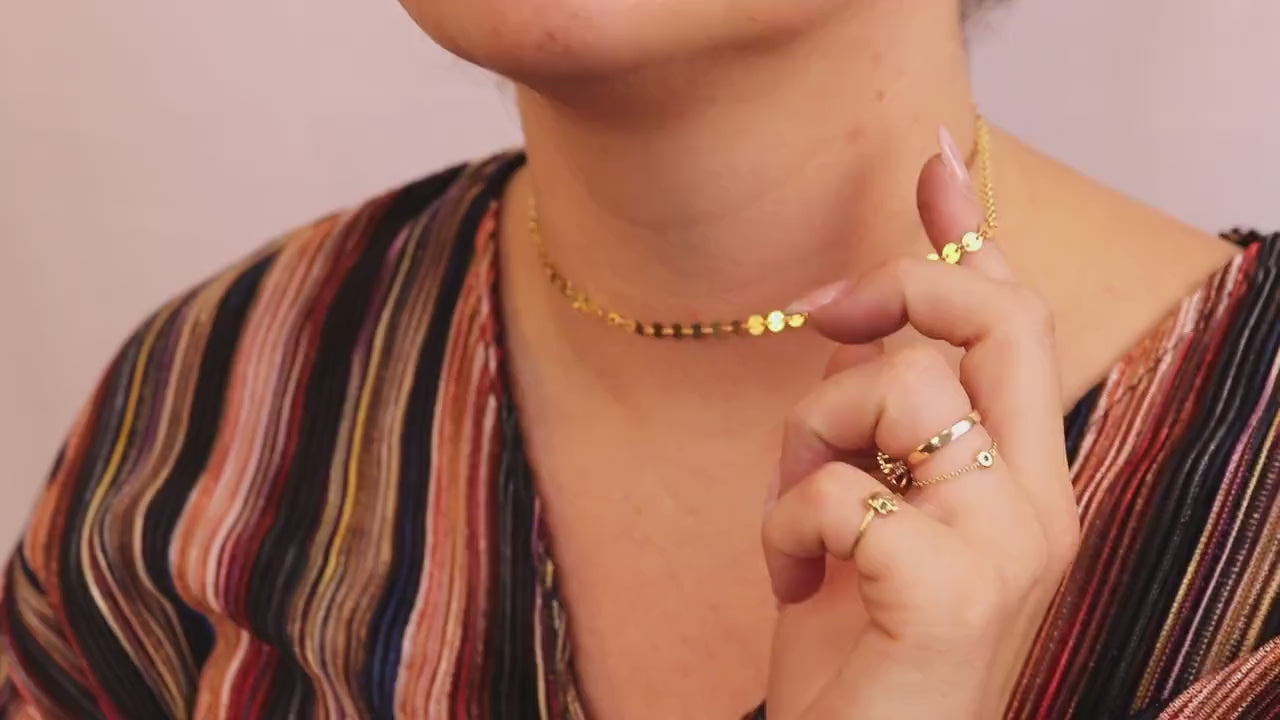 Gold Coin Disc Choker