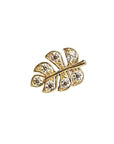 Monstera Leaf Cz Flat Back Earrings 14k Solid Gold - Melt'm Jewelry