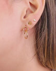 Small Gold Double Hoop Earrings, Gold Filled Hoop Earrings,  Circle Earrings, Mini Double Hoops,