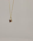 Minimalist Heart Garnet Necklace 14k Solid Gold, Dainty Gold Heart Garnet Necklace, Garnet Pendant, Love Necklace, Valentine Gift, Mom Gift