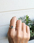 London Blue Topaz Ring 14k Gold, December Birthstone Ring, Chevron Ring, Rose Cut Topaz Ring