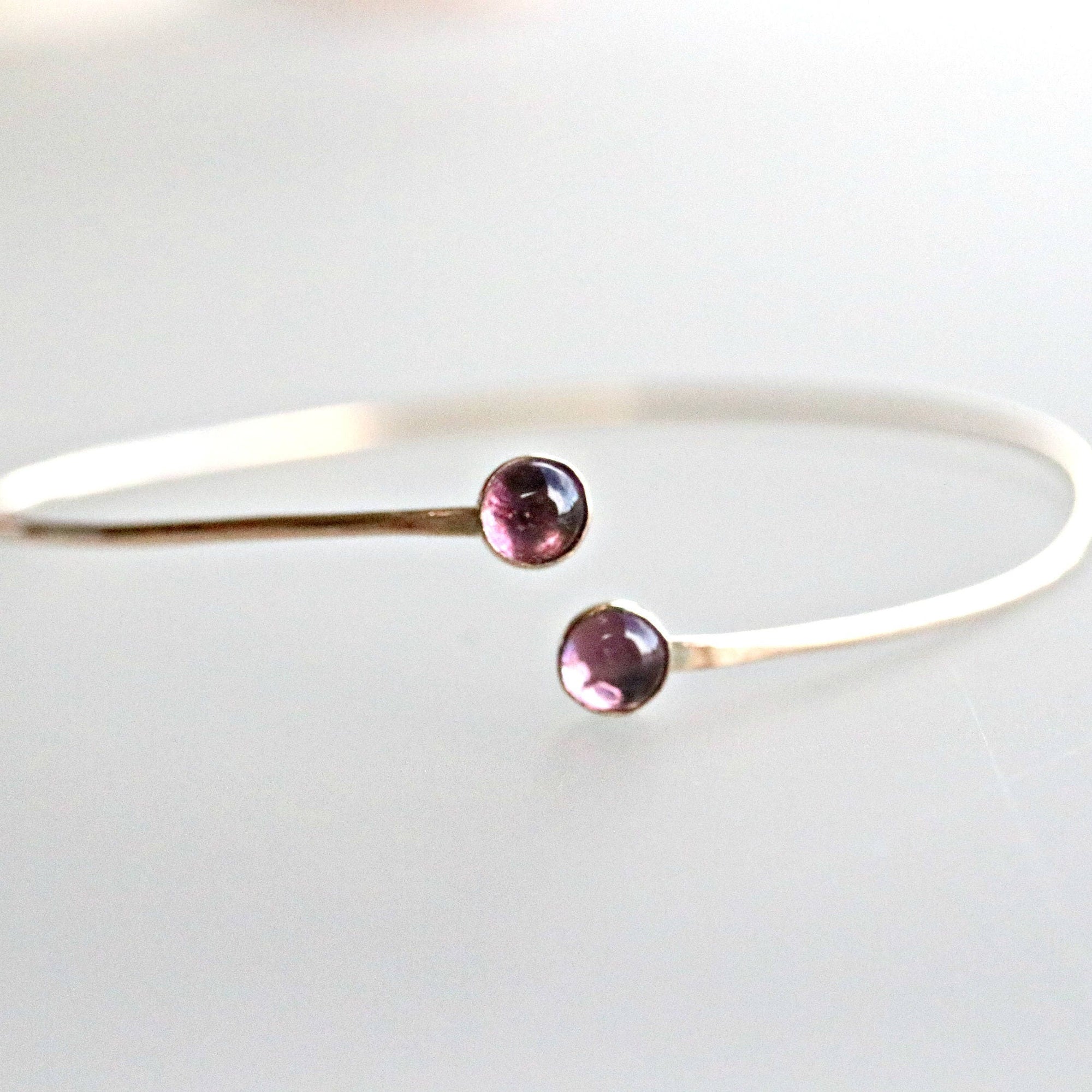 Amethyst Cuff, February Birthstone Bracelet