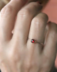 Minimalist Garnet Ring Gold Filled, Garnet Stacking Ring, Daughter Gift, January Birthstone Ring, Handmade Gemstone Ring, Heart Chakra Ring