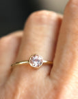 14k Gold Morganite Ring, Blush Gold Engagement Ring