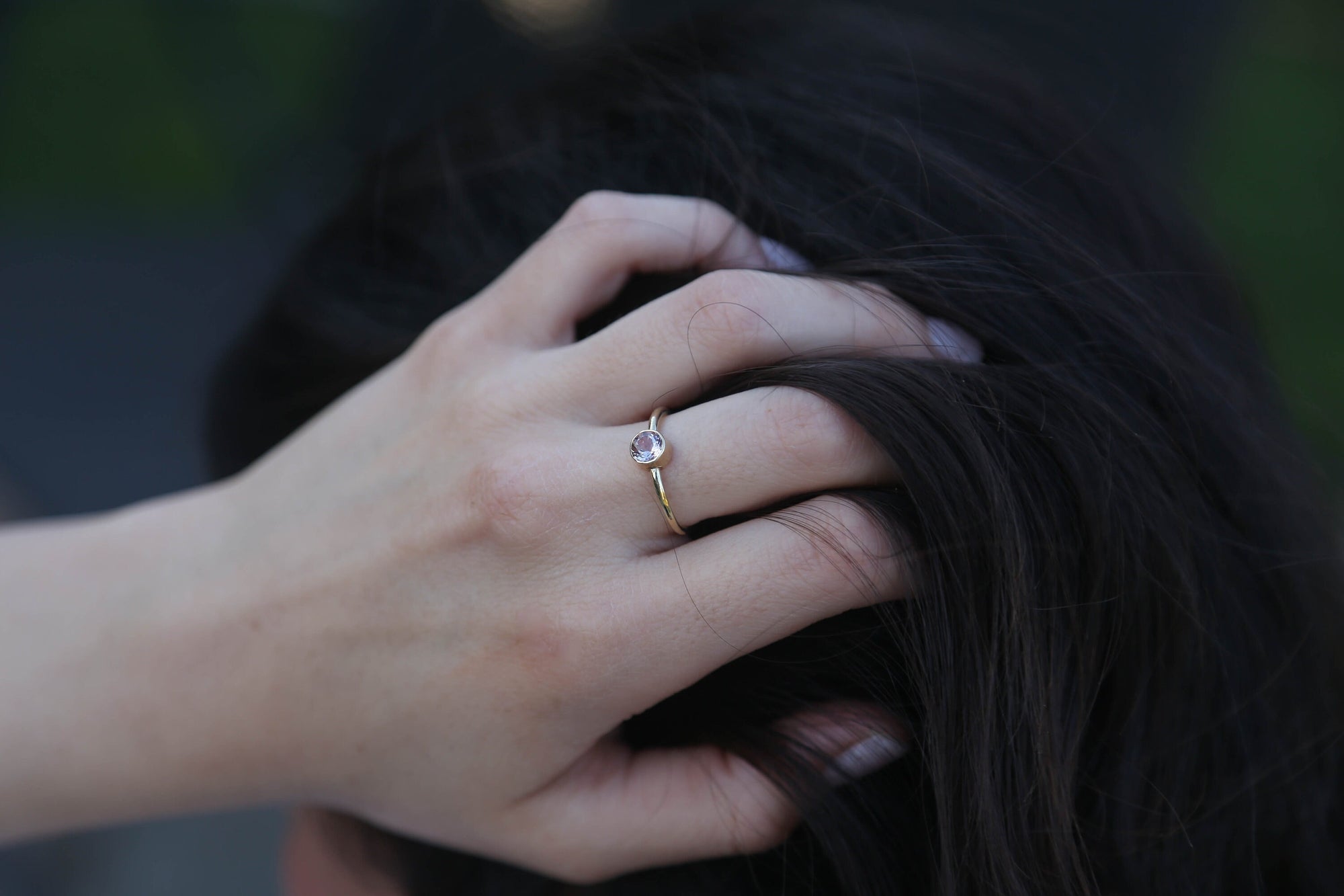 14k Gold Morganite Ring, Blush Gold Engagement Ring