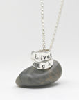 Personalized Mom Necklace, Hand Stamped Wrapped Necklace