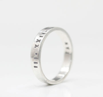 Personalized Mens Wedding Band Sterling Silver