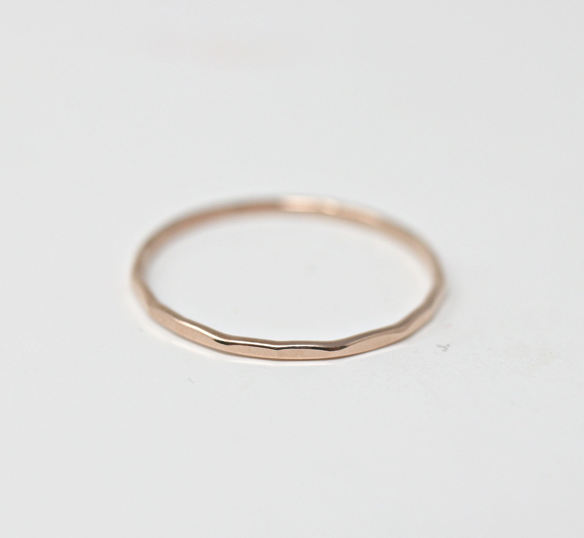 Dainty Gold Stacking Ring Minimalist Ring Gold Filled, Hammered Gold Ring, Delicate Twisted Ring, Thin Stack Rings