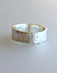 6mm Large Hammered Sterling Silver Band
