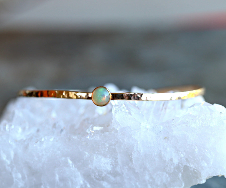 Moonstone Hammered Gold Cuff Bracelet, Gold Filled Celestial Bracelet