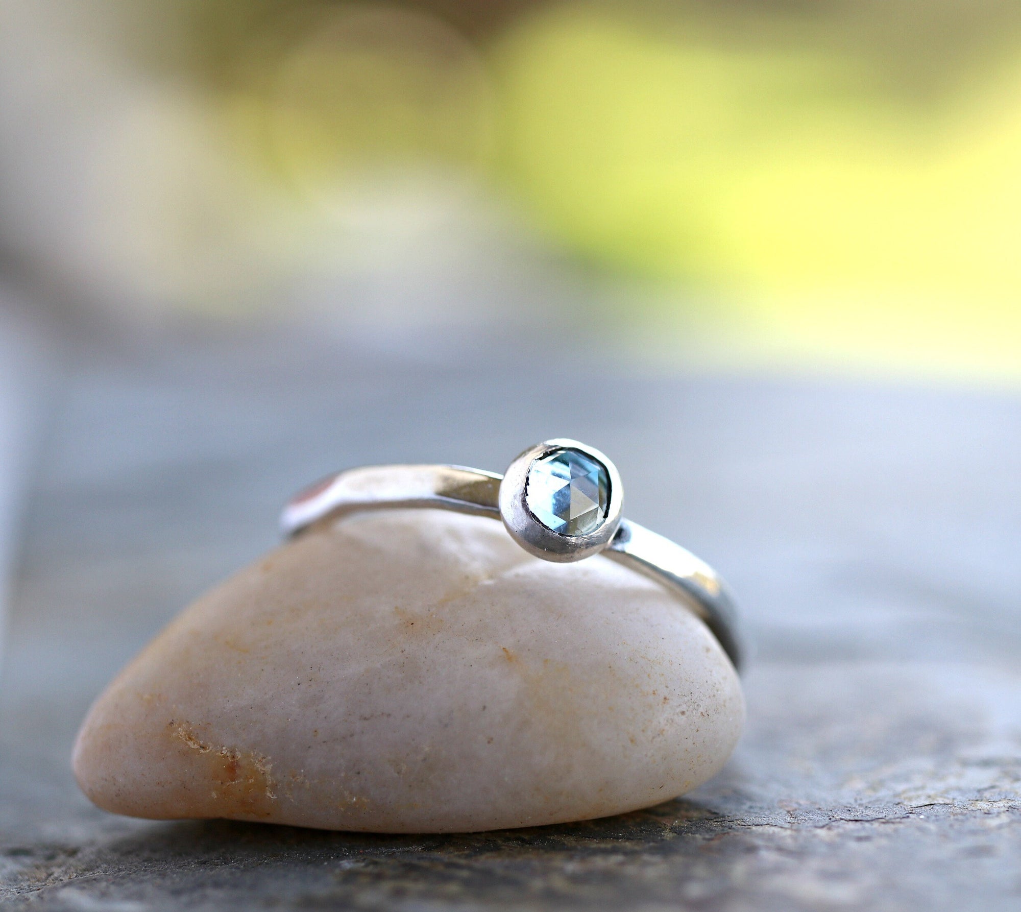 Blue Topaz Stacking Ring Set