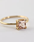 14k Gold Princess Cut Morganite Ring