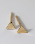 14k Solid Rose Gold Triangle Stud Earrings