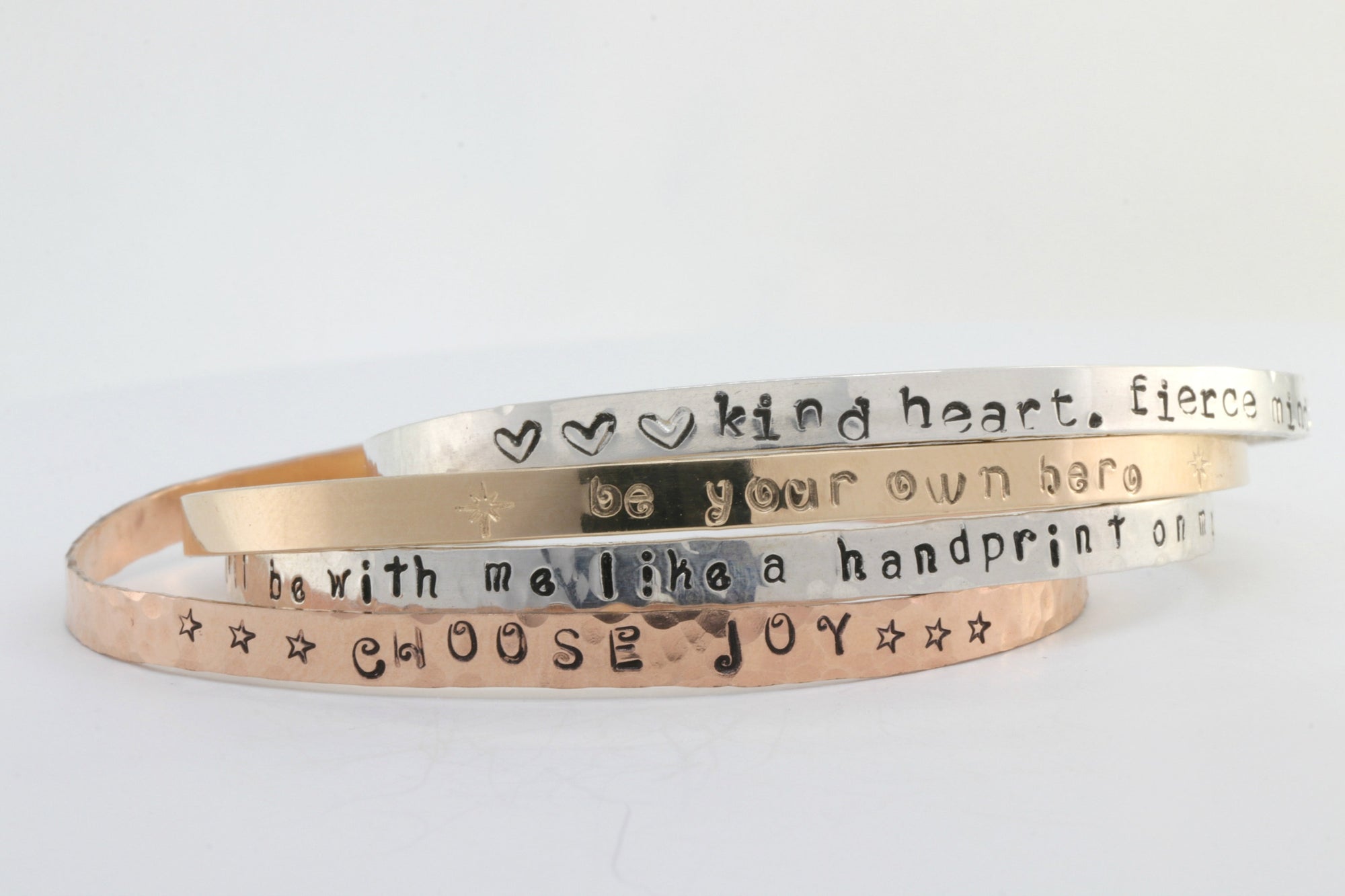 Inspirational Graduation Gift Cuff Bracelet,  Hand Stamped Stacking Cuff