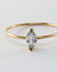 14k Gold Marquise Cut Moonstone Ring, June Birthstone