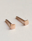 Square Gold Studs, 2mm Square Earrings