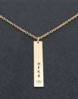 Vertical Bar Necklace, Personalized Initial Hand Stamped Gold Filled Bar Necklace