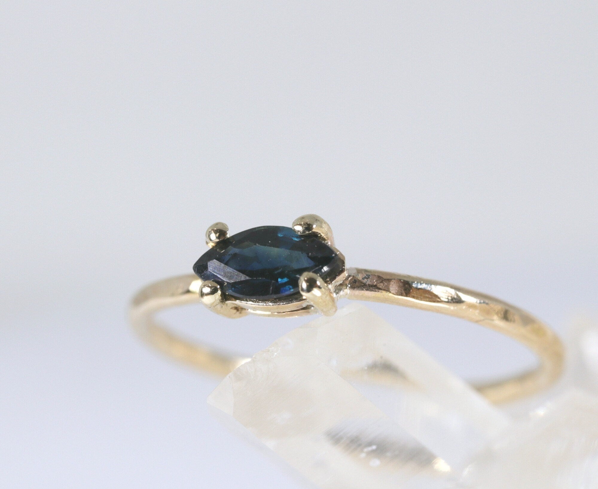 Marquise Cut Sapphire Engagement Ring, September Birthstone Ring