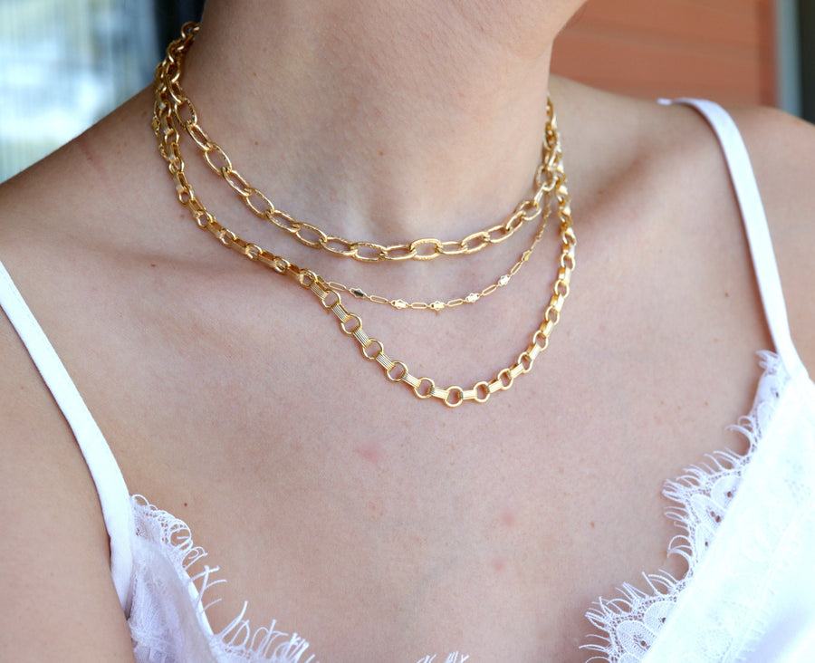 Gold Filled Chunky Thick Chain Bracelet