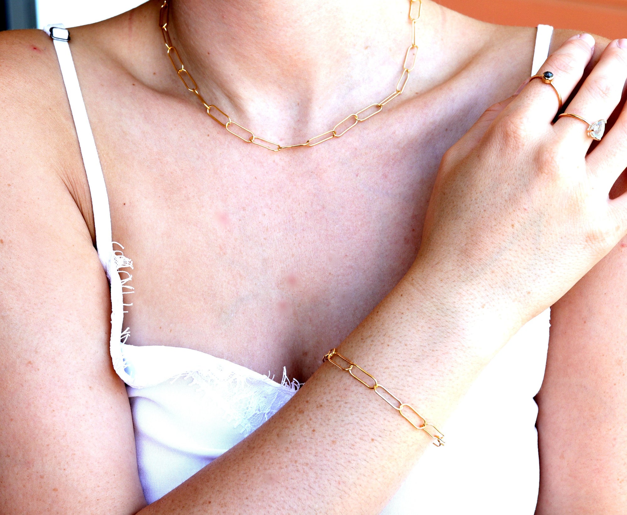 Gold Paper Clip Necklace