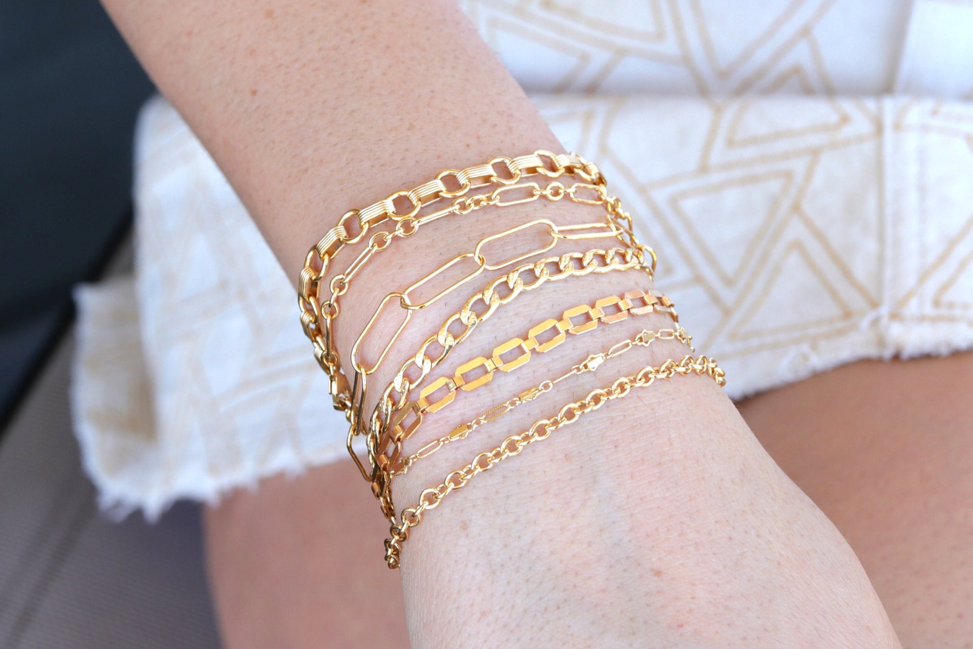 Gold Dainty Rolo Chain Bracelet, Gold Filled Stacking Chain Bracelet