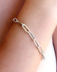 Oval Link Chunky Thick Chain Bracelet in Gold Filled or Sterling Silver