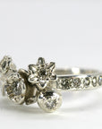 Sterling Silver Flower and Diamond Ring, Alternative Engagement Ring