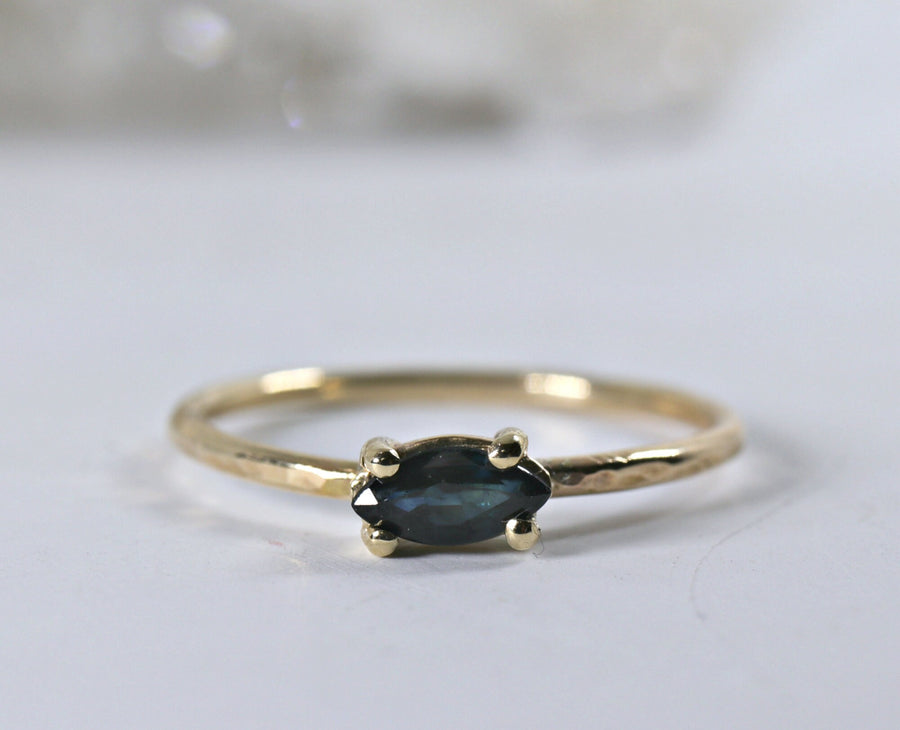Marquise Cut Sapphire Engagement Ring, September Birthstone Ring