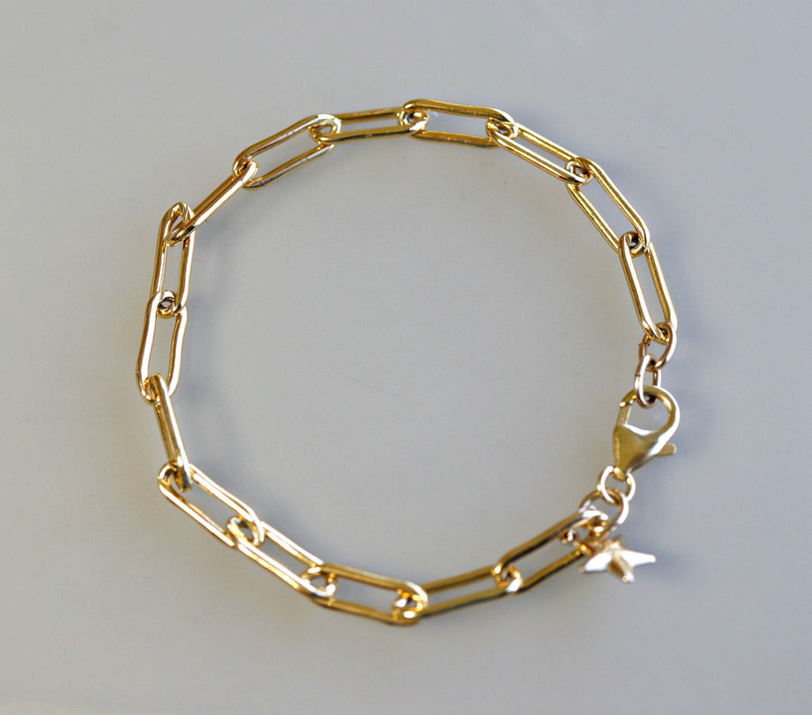 Gold Chunky Bracelet, Gold Filled Link Chain Bracelet