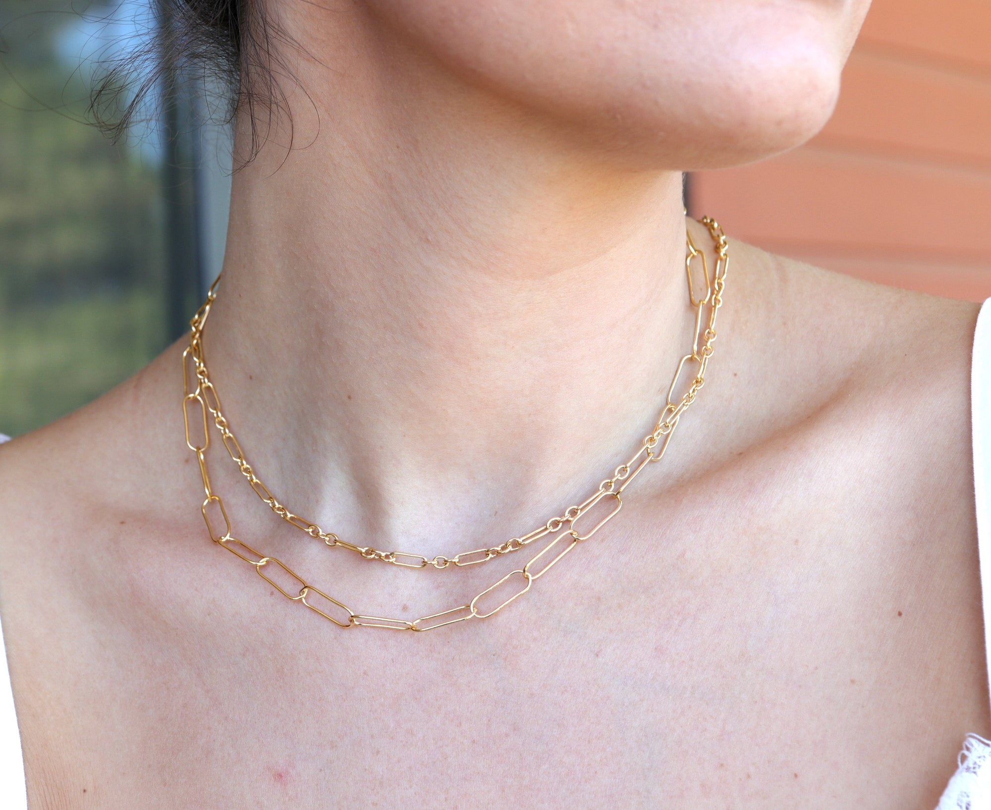 Gold Paper Clip Necklace