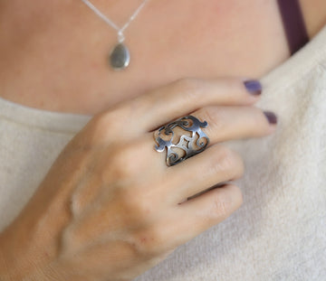 Outlander Jewelry, Outlander Inspired Ring, Adjustable Key Ring