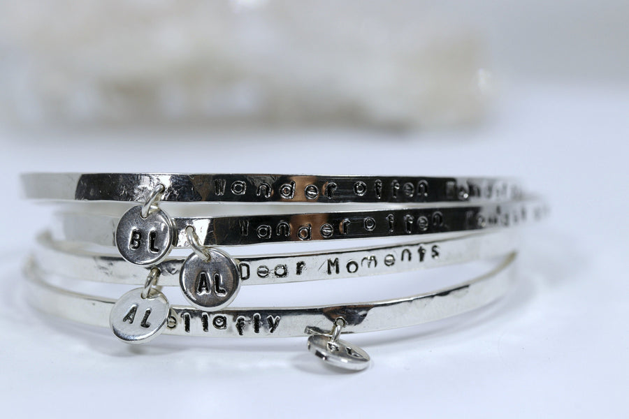 Custom Coordinates Hand Stamped Cuff Bracelet, Quote Jewelry, Personalized Cuff Bracelet, Stacking Bangle, Gift For Her, Best friend Gift
