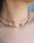 Rose Gold Chain Paperclip Necklace, Gold Filled Chunky Necklace, Thick Chain Necklace, Paperclip Chain Necklace, Statement Necklace for Her