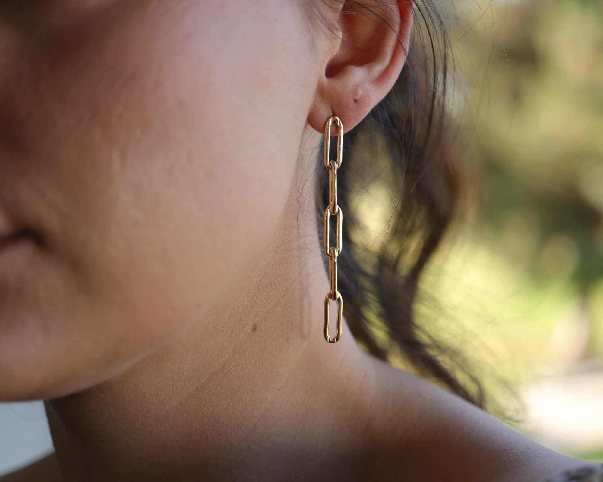 Gold Thick Chain Earrings