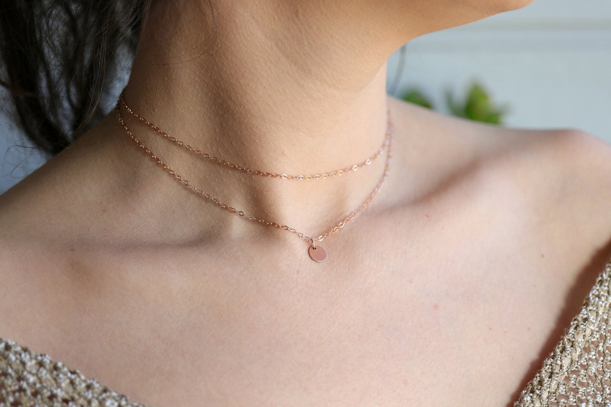 Personalized Dainty Gold Chain Choker