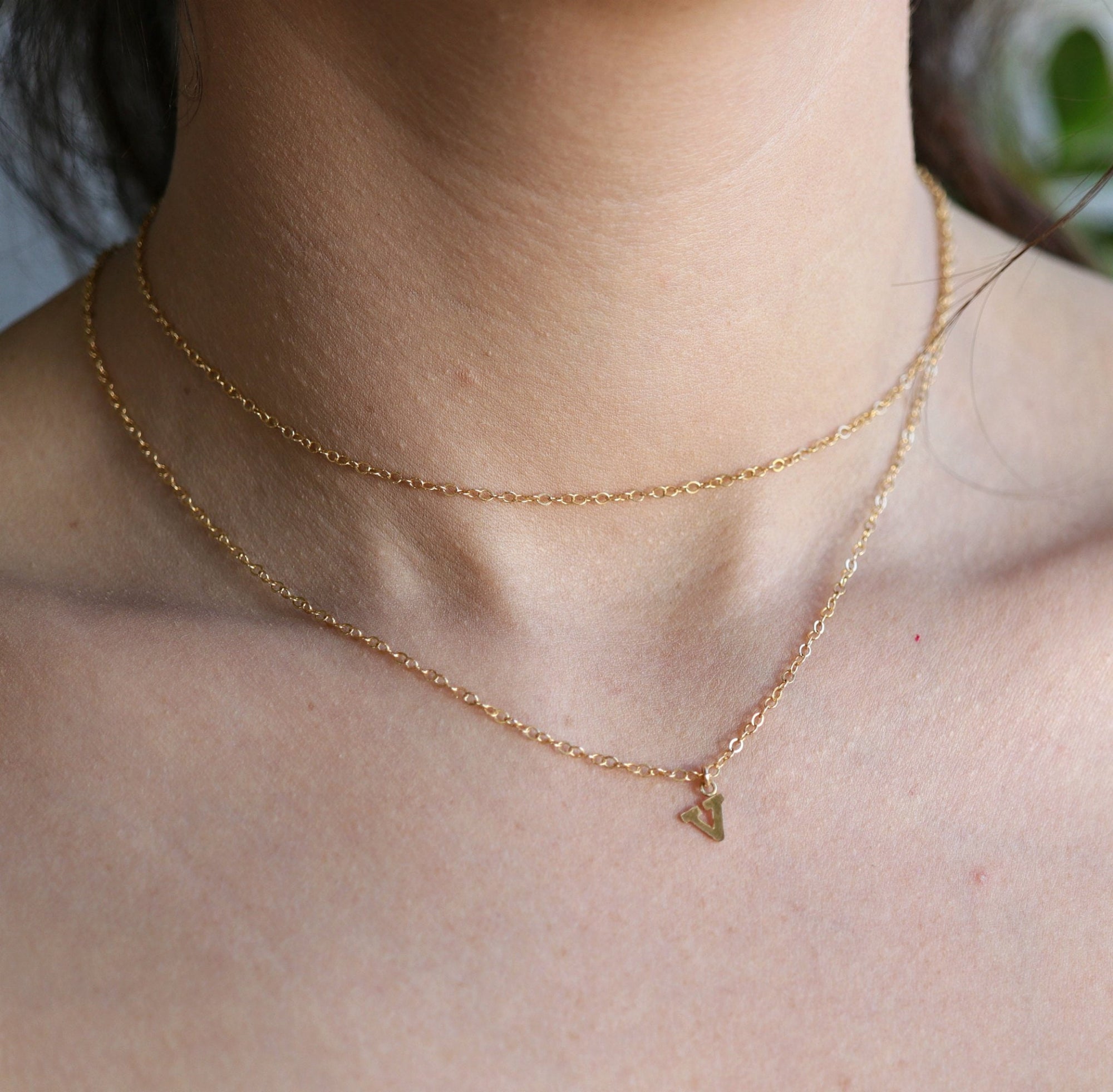 Gold Initial Personalized Necklace