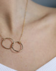 Interlocking Circle Necklace, Gold Double Circle Necklace