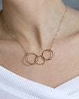 Three Circle Interlocked Necklace, Sisters Gift