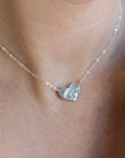 Tiny Silver Heart Personalized Necklace