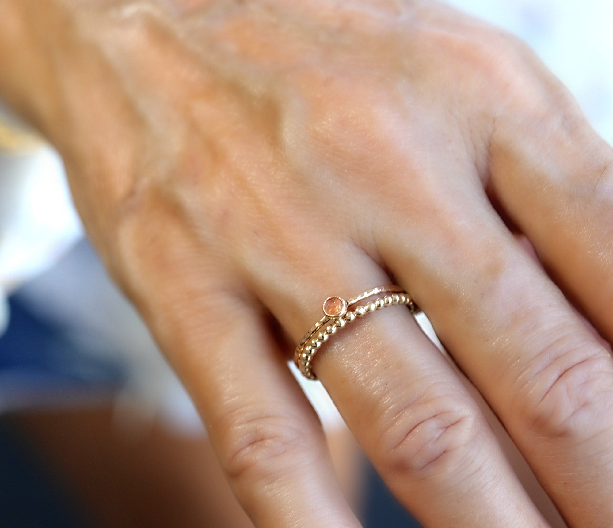 14k Gold Sunstone Ring