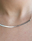 Personalized Silver Bar Necklace, Custom Layering Bar Necklace, Silver Choker