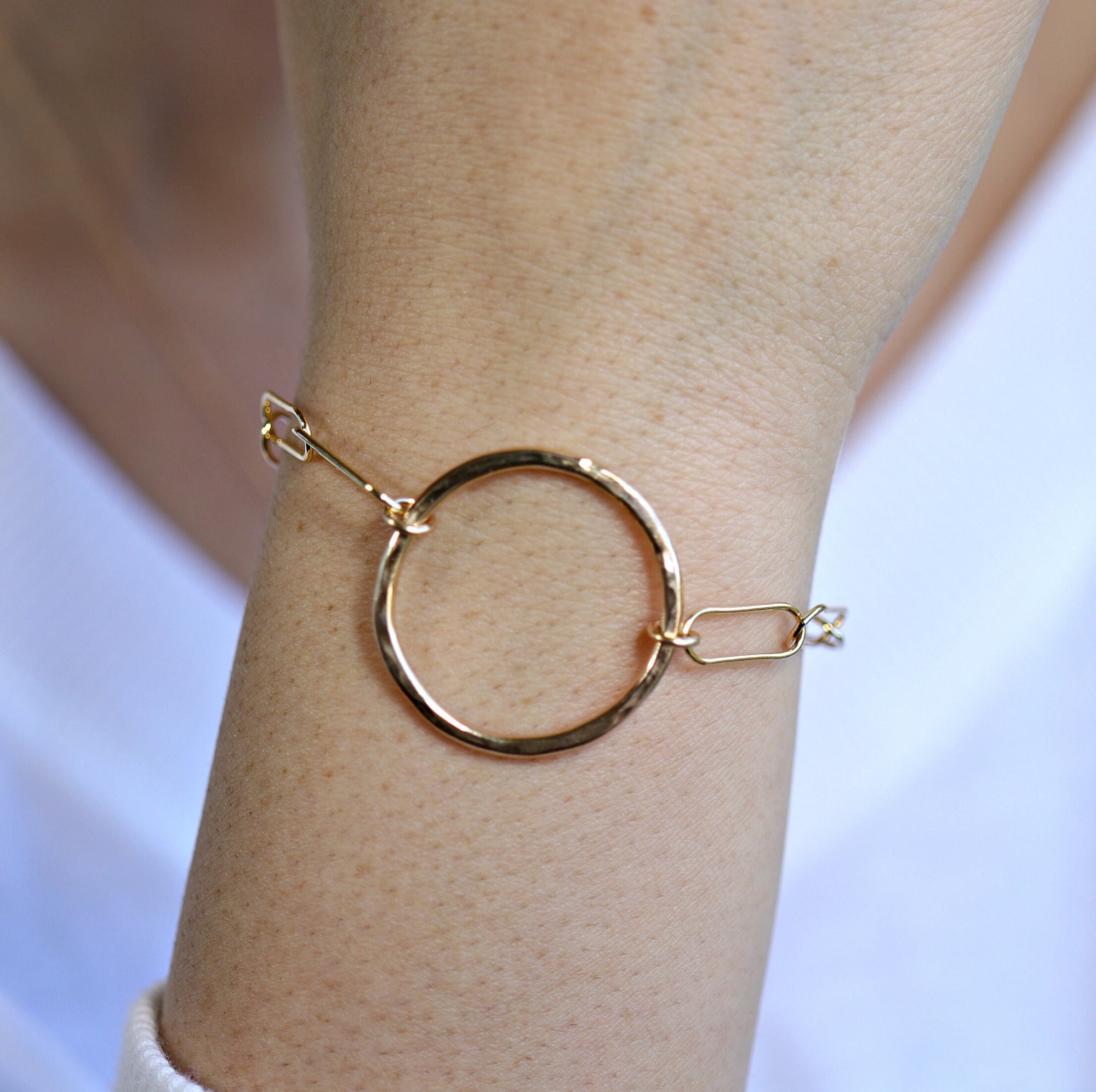 Gold Open Circle Eternity Bracelet,God Filled Chain Bracelet