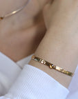 Citrine Hammered Gold Cuff Bracelet