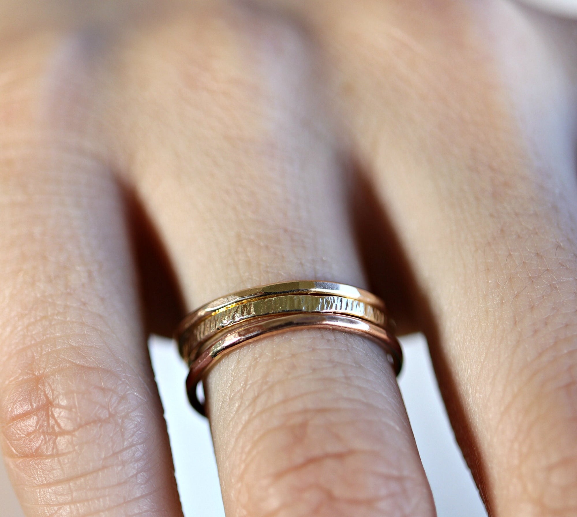 Gold Stacking Rings, Set Of 3 Rings