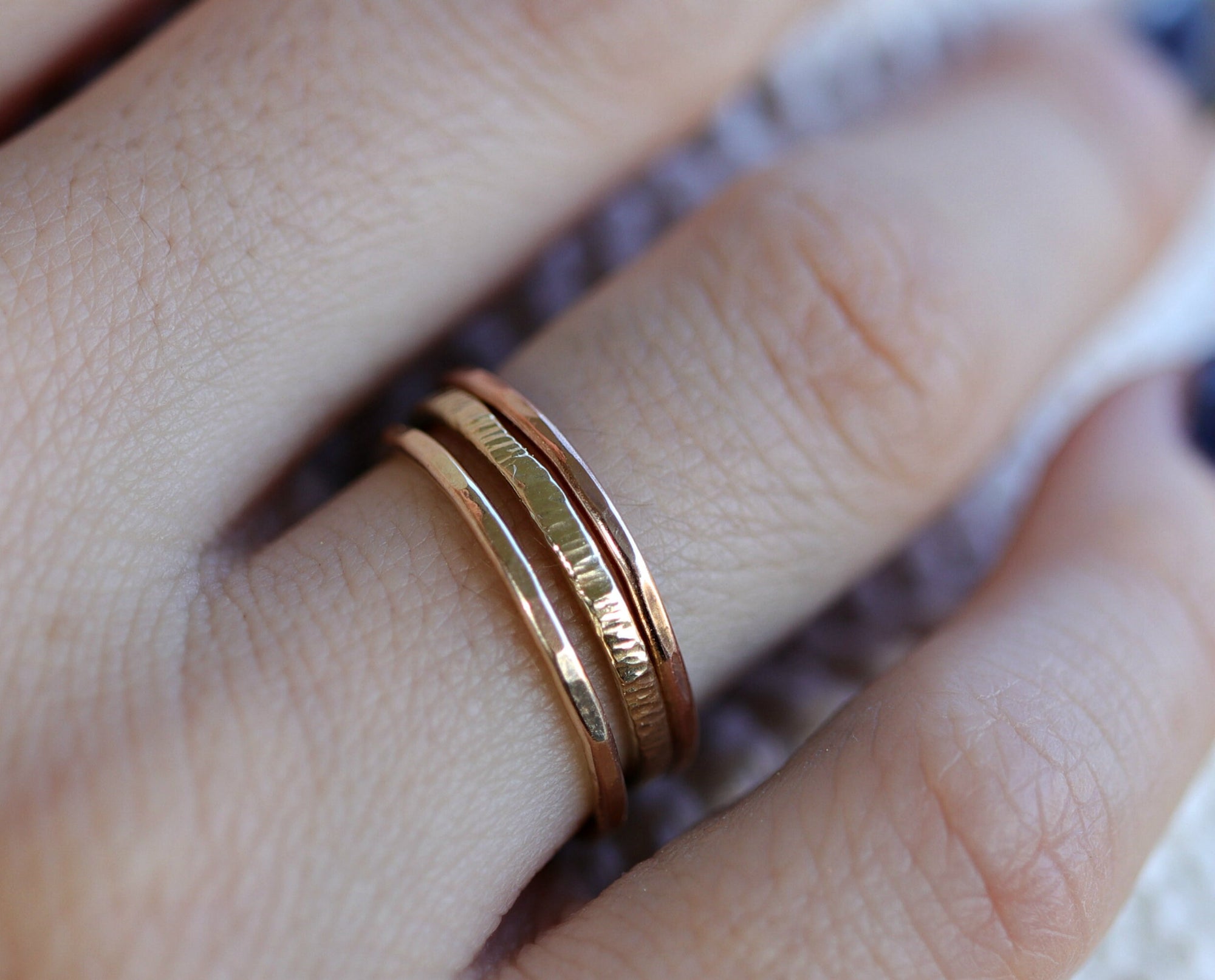 Gold Stacking Rings, Set Of 3 Rings