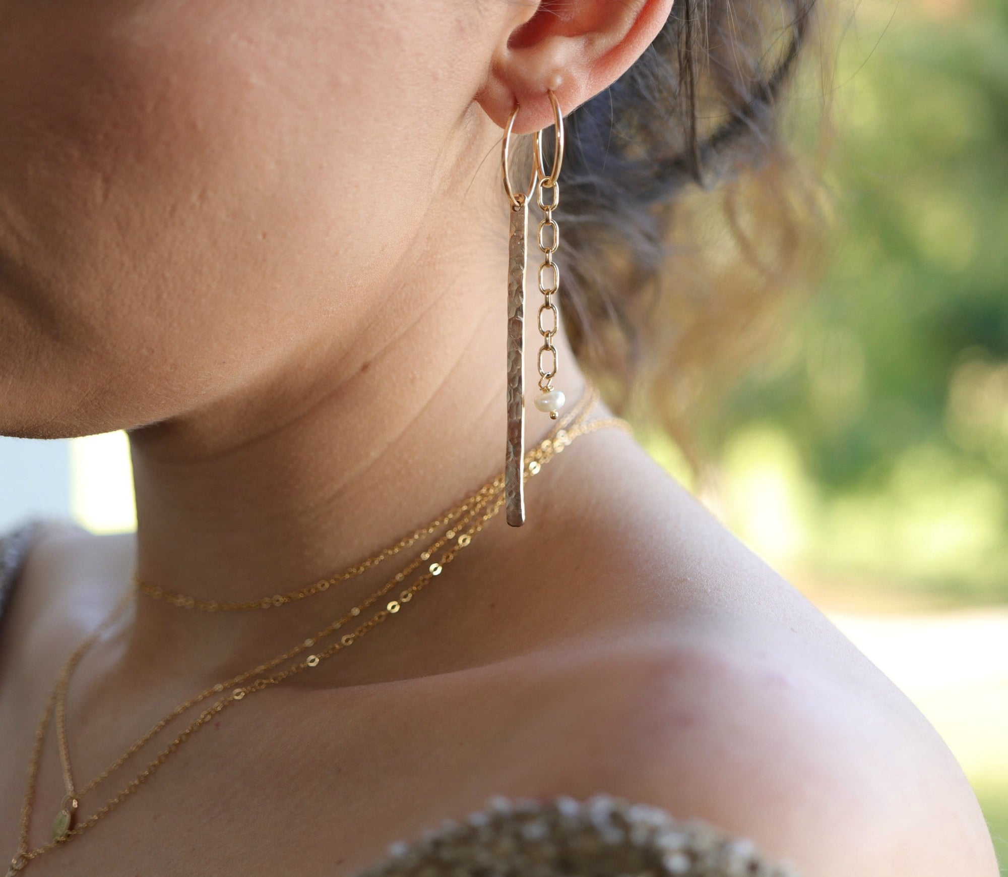 Pearl Chain Earrings