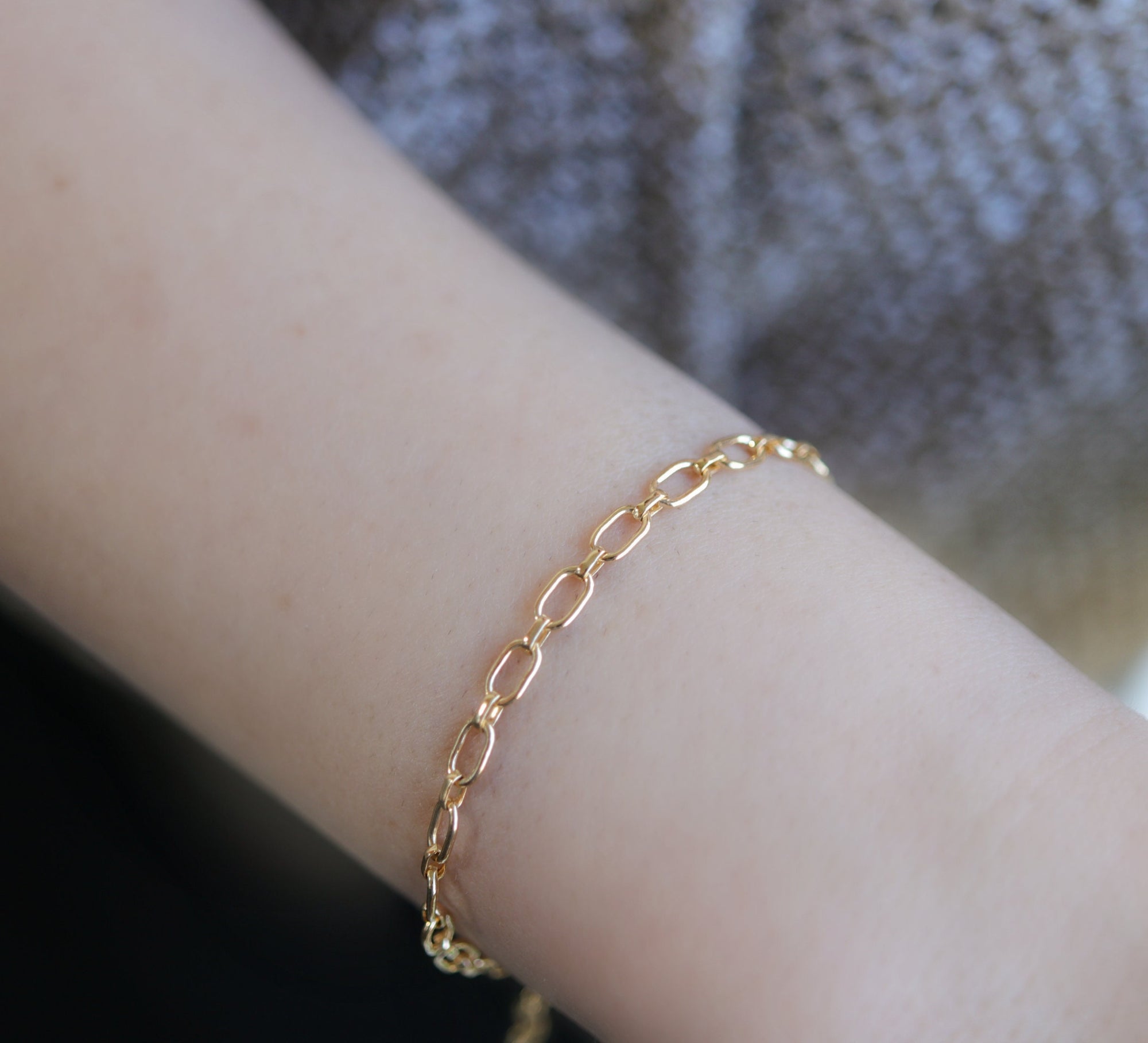 Gold Thick Chain Bracelet, Gold Layering Bracelet