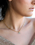Personalized Heart Gold Chain Necklace, Initial Gold Filled Layering Necklace