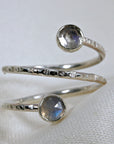 Rainbow Moonstone Spiral Ring in Gold Filled or Sterling Silver - Special Design