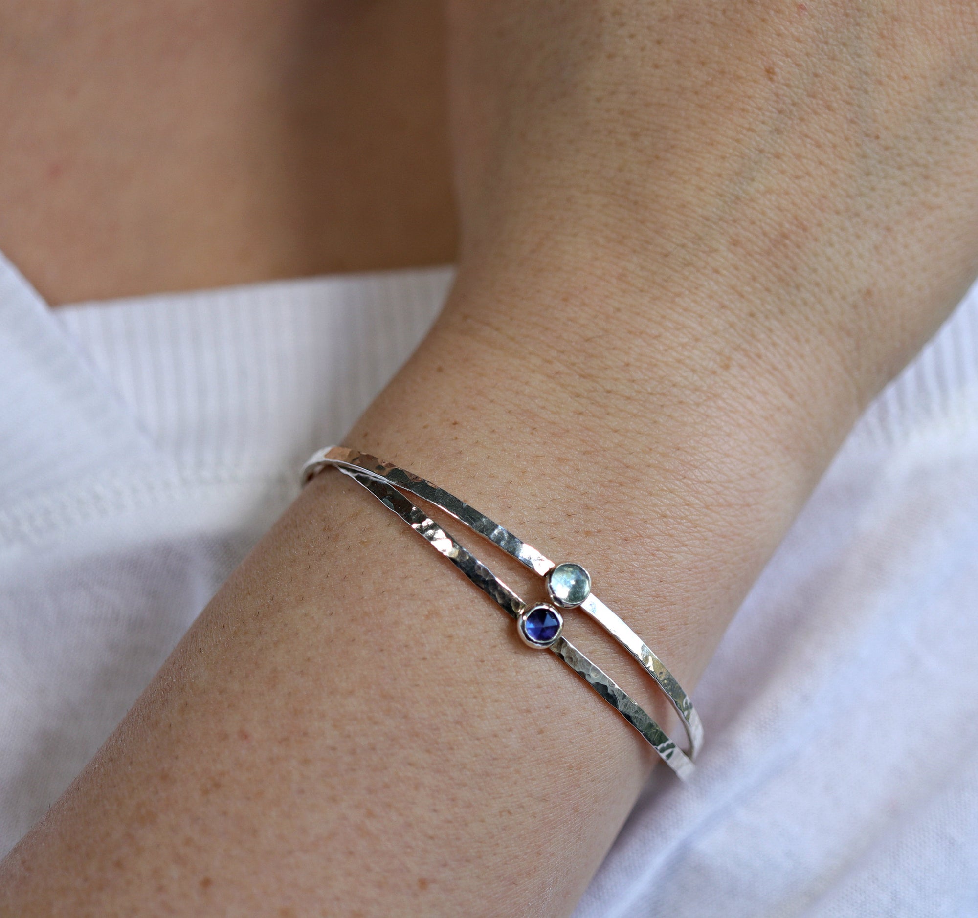 Moonstone Hammered Gold Cuff Bracelet, Gold Filled Celestial Bracelet